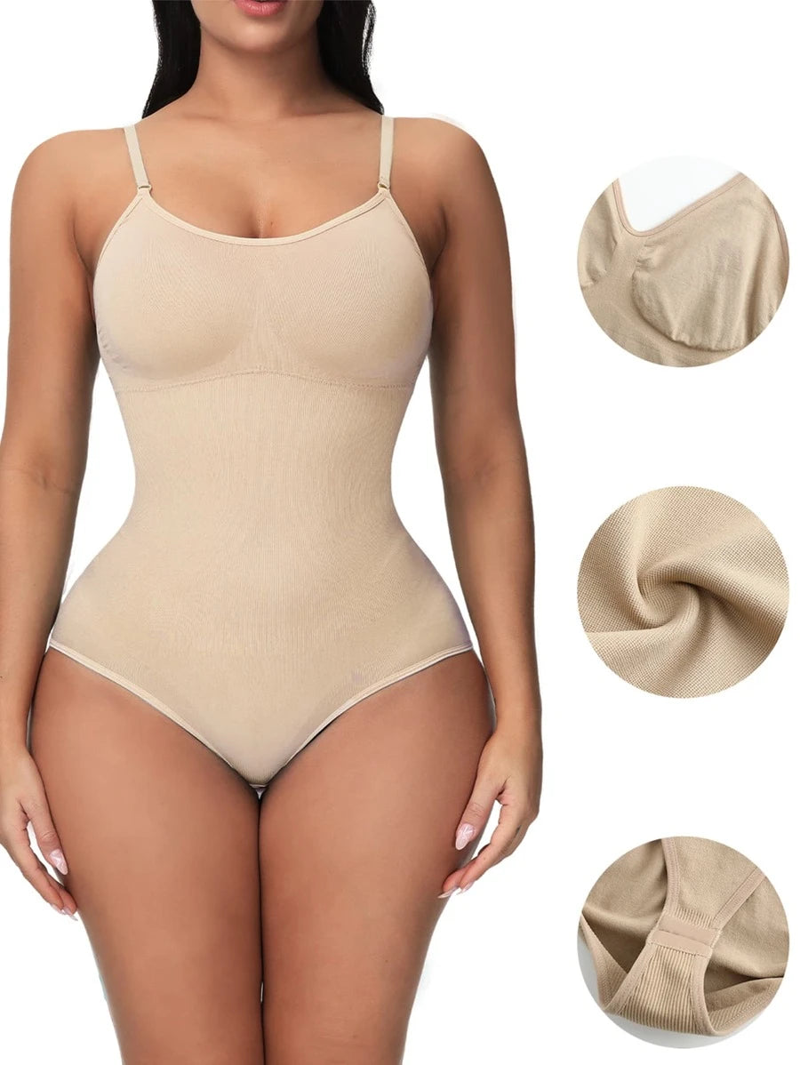 Solid Stretch Shapewear Bodysuit-Soco Hoodie