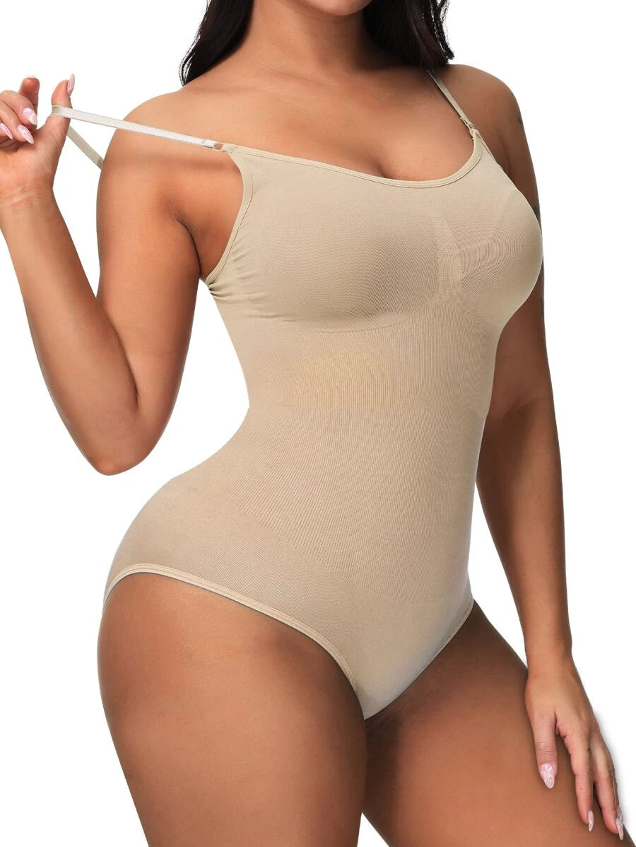 Solid Stretch Shapewear Bodysuit-Soco Hoodie