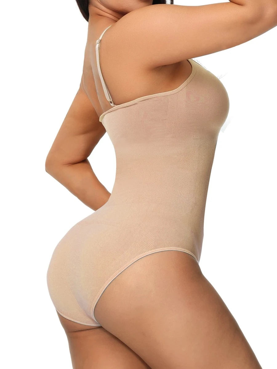 Solid Stretch Shapewear Bodysuit-Soco Hoodie