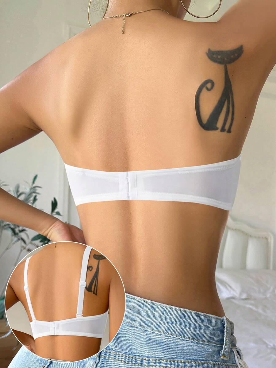 Solid Underwire Bra With Transparent Strap-Soco Hoodie