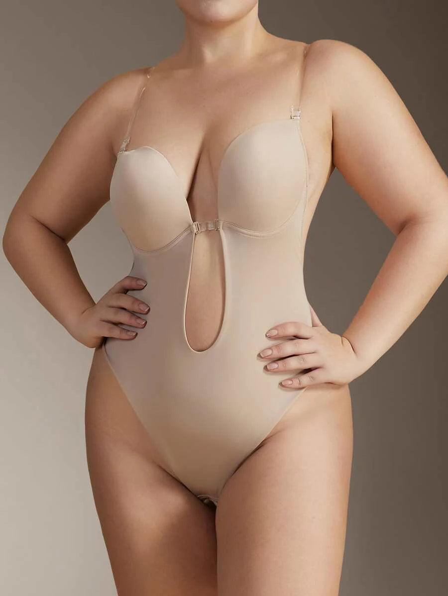 Solid Underwire Shapewear Bodysuit-Soco Hoodie