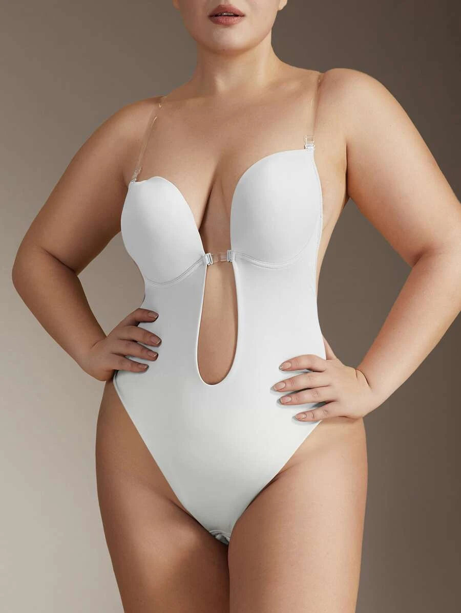 Solid Underwire Shapewear Bodysuit-Soco Hoodie