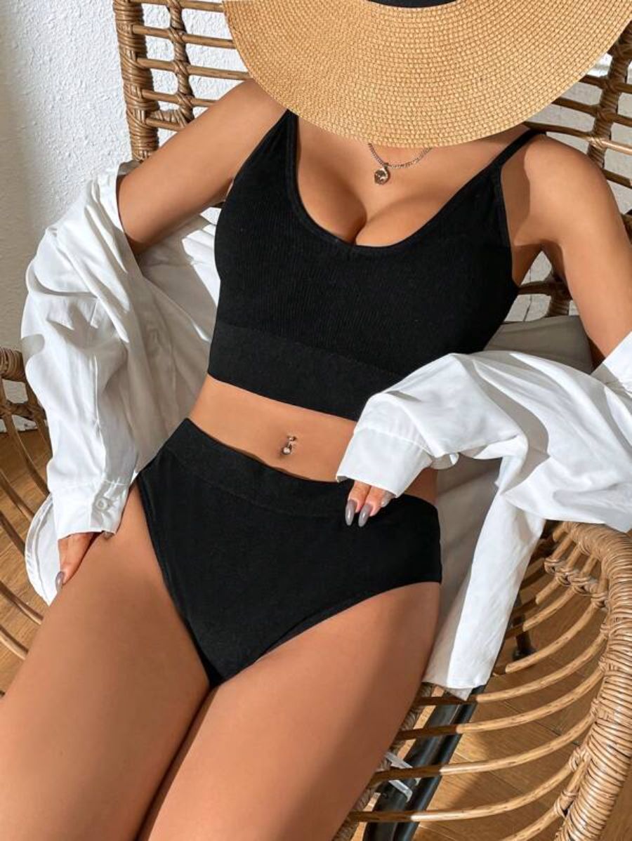 Solid Wireless Bra And Panty Sets-Soco Hoodie