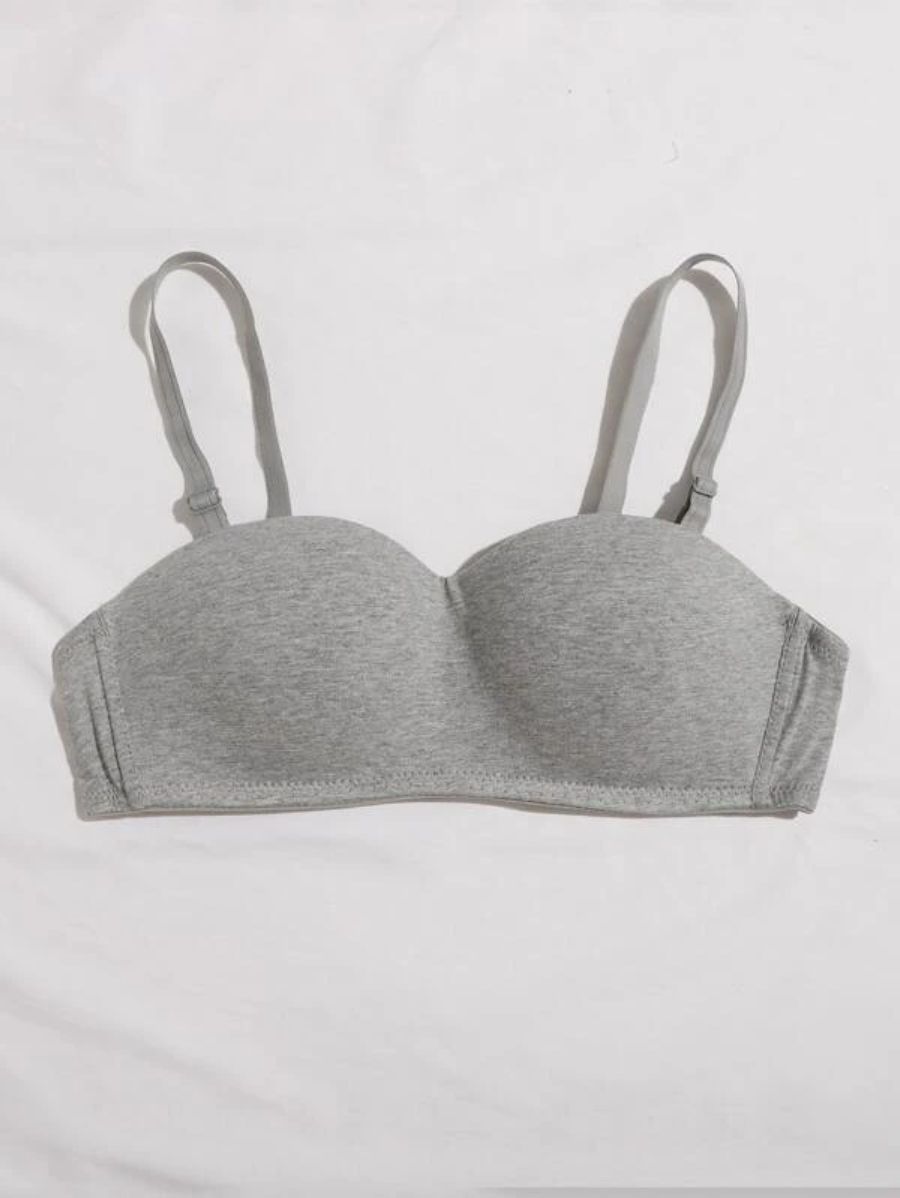 Solid Wireless Bra With Detachable Design Strap-Soco Hoodie