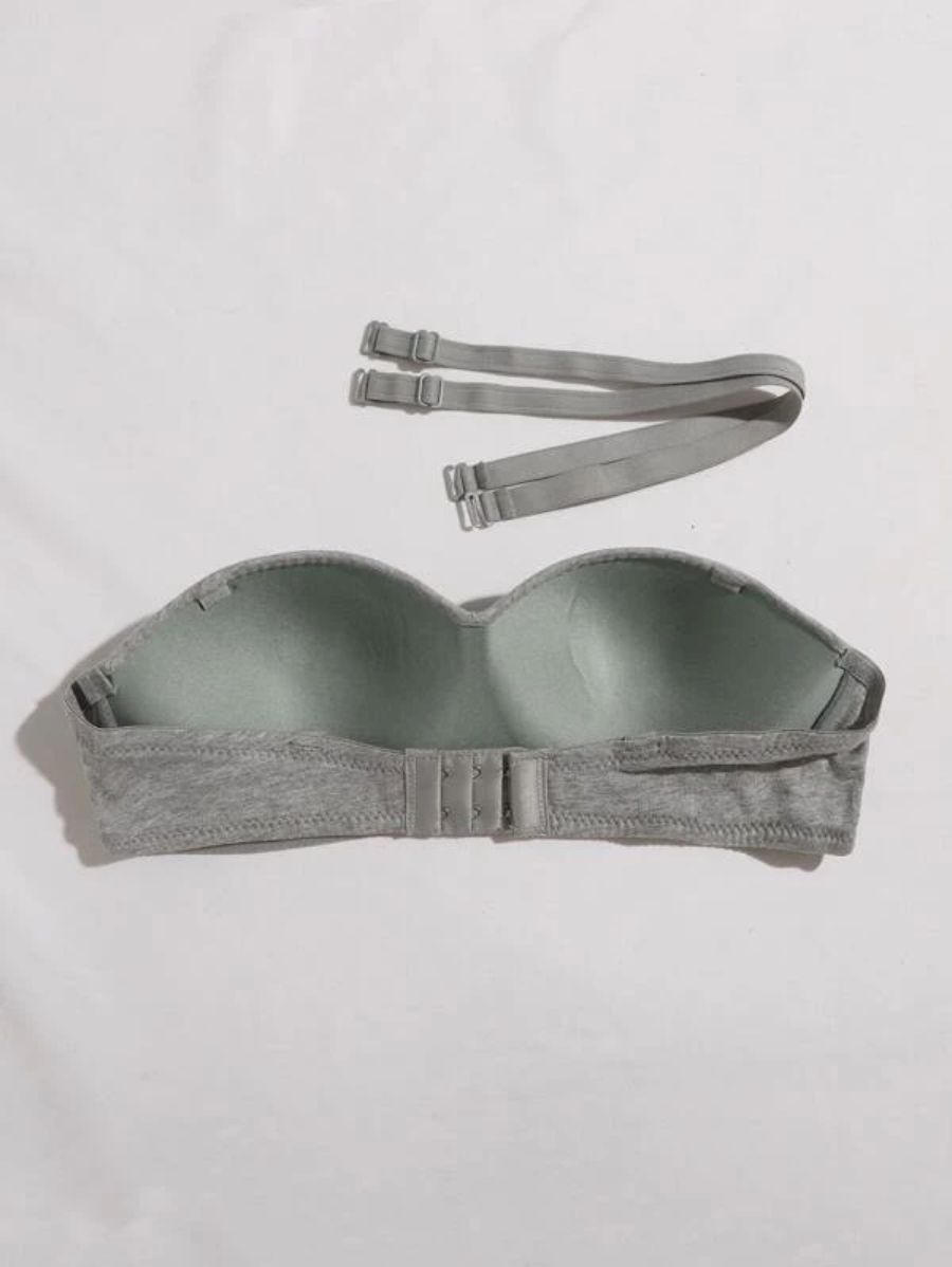 Solid Wireless Bra With Detachable Design Strap-Soco Hoodie