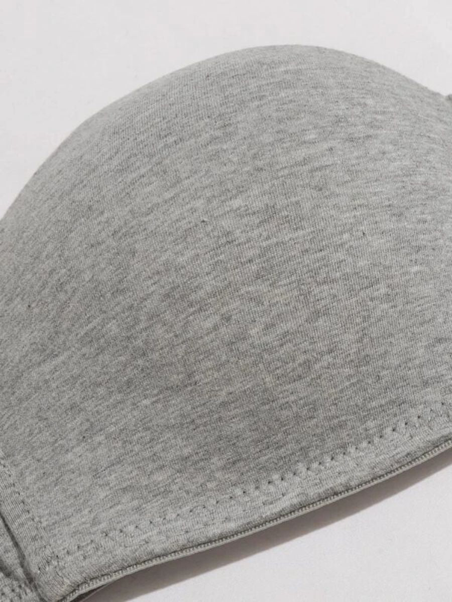 Solid Wireless Bra With Detachable Design Strap-Soco Hoodie