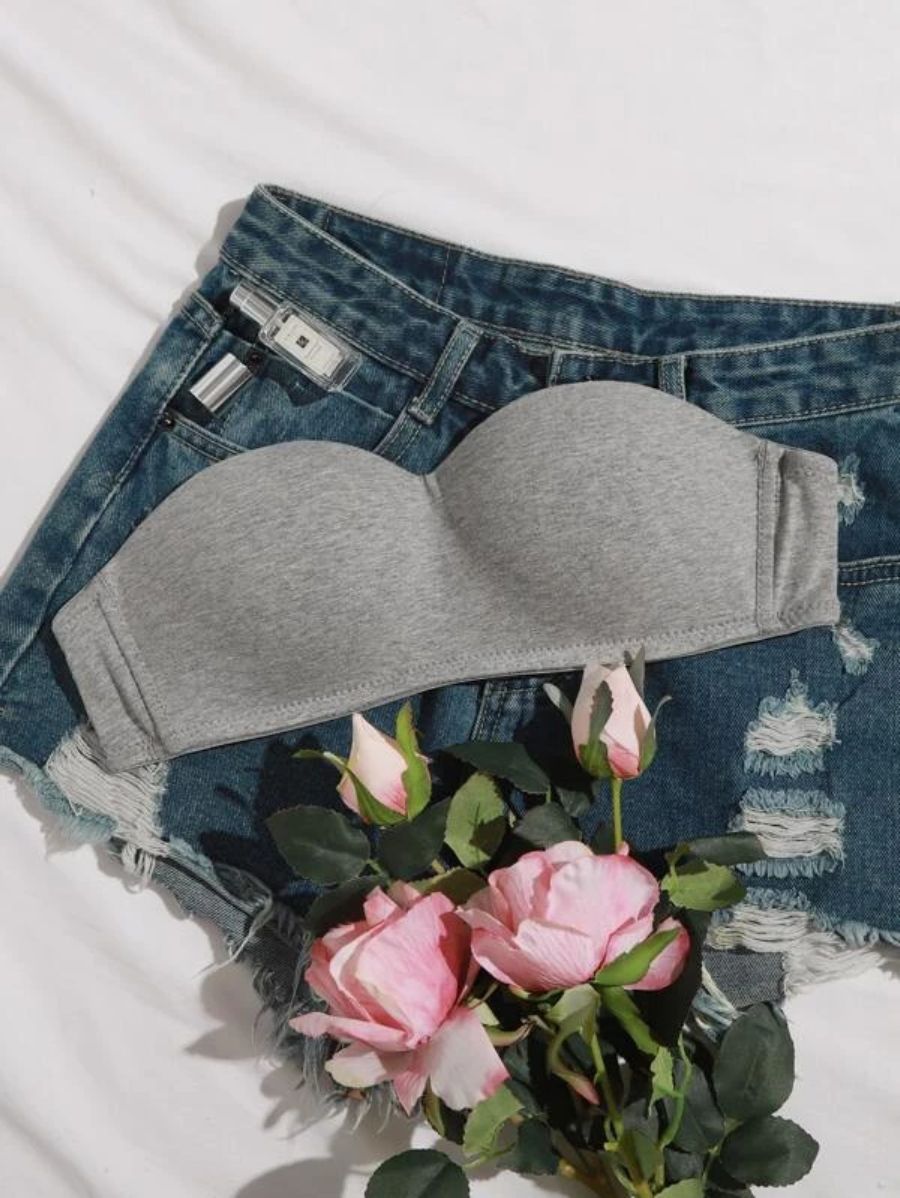 Solid Wireless Bra With Detachable Design Strap-Soco Hoodie