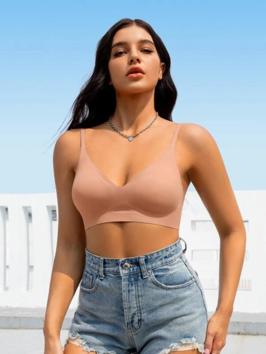 Solid Wireless Casual Bra-Soco Hoodie