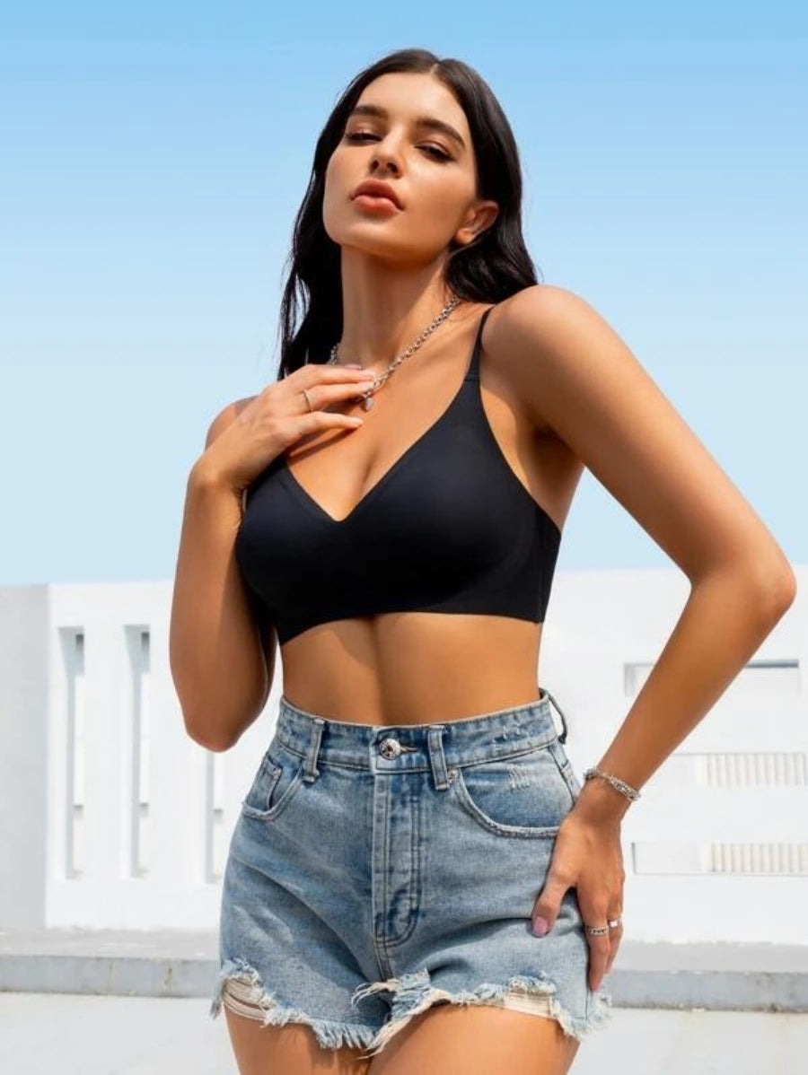 Solid Wireless Casual Bra-Soco Hoodie