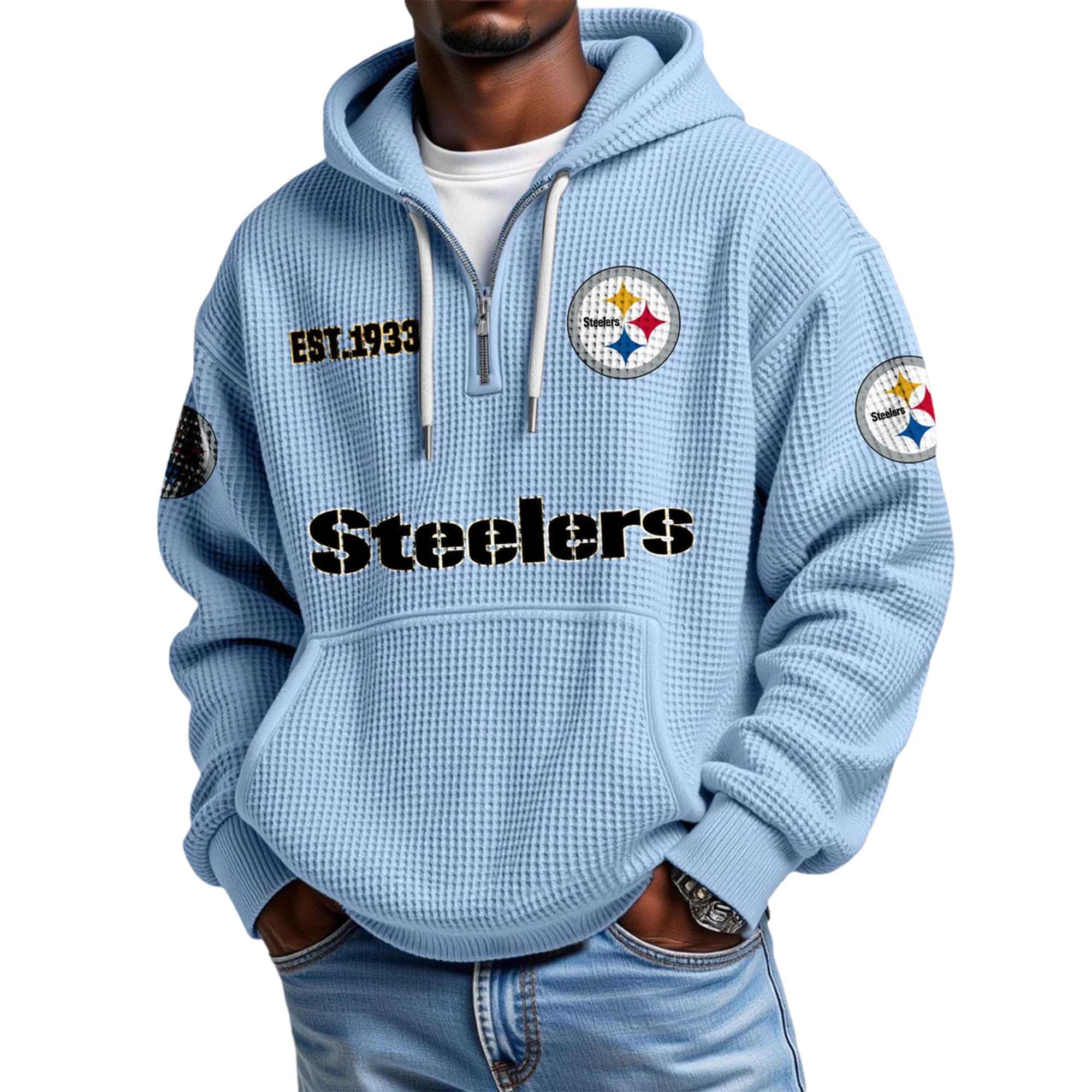Steelers EST 1993 Waffle Quarter Zip Hoodie