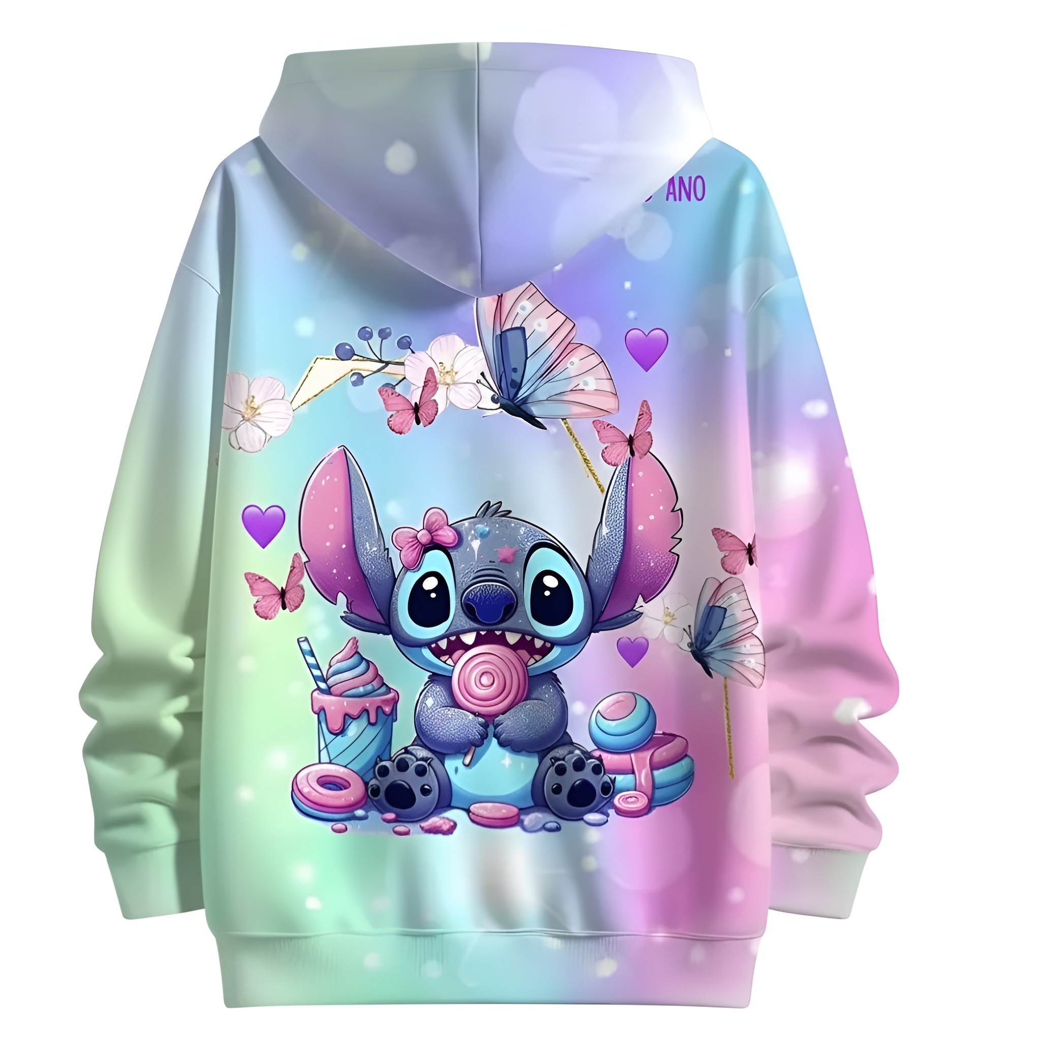 Stitch Girls And Boys 3D Dreamy Dessert Butterfly Print Hoodie