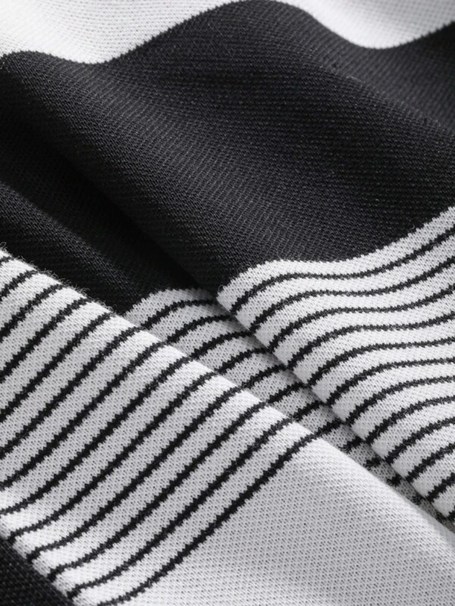 Striped Pattern Block Lounge Set-Soco Hoodie