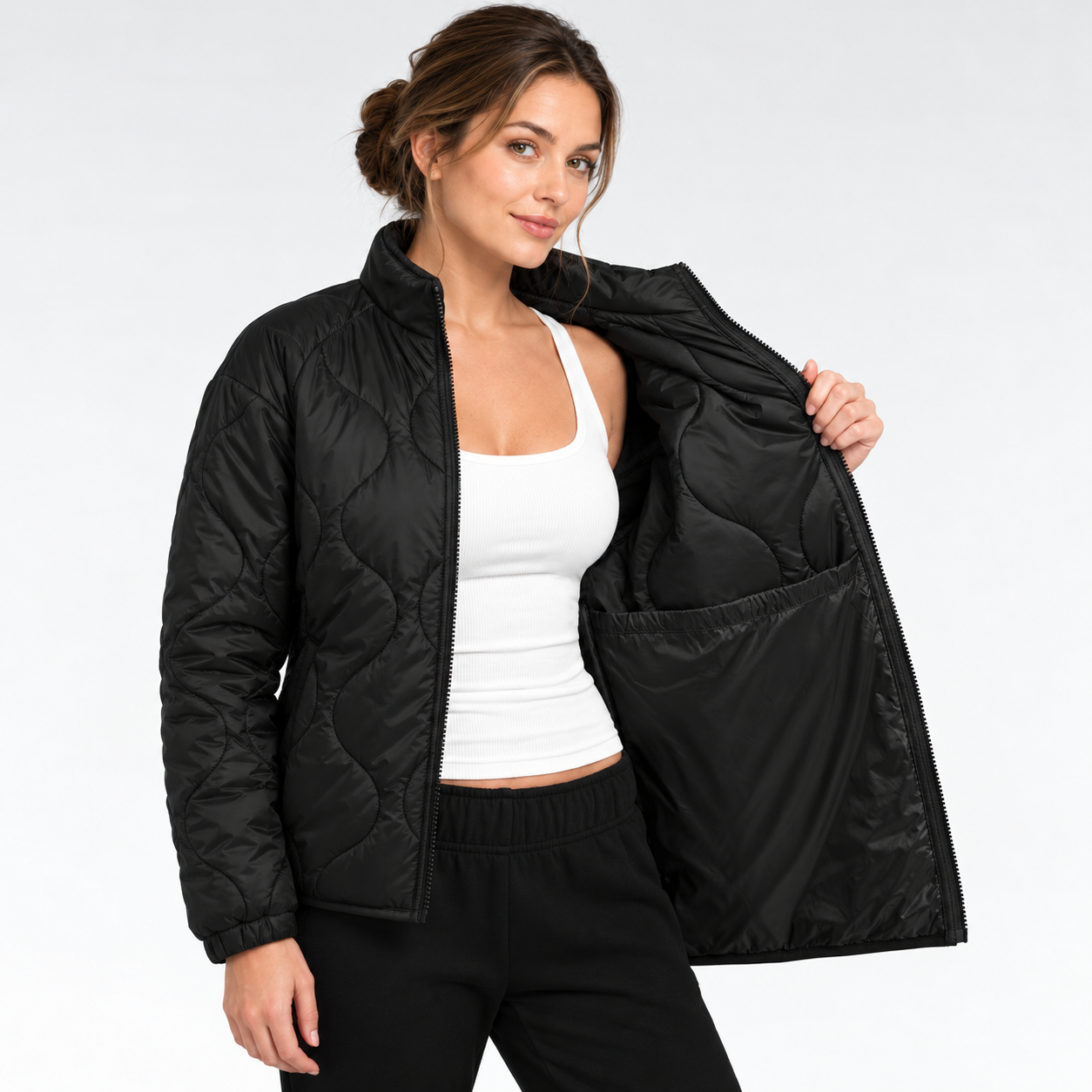 Effortless Everyday Packable Lightweight Puffer Jacket For Women