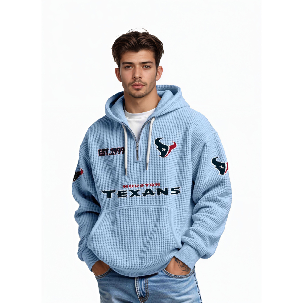 Texans EST 1999 Quarter Zip Waffle Hoodie