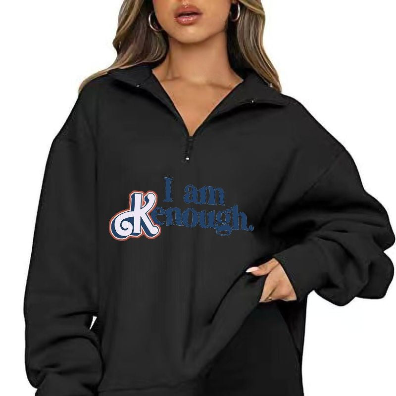 Text Printed Elegant Hoodie-Soco Hoodie