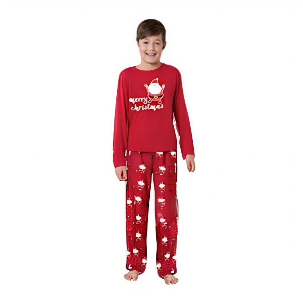 Merry Santa Print Pattern Pajama Set