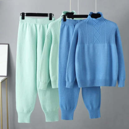 Oversized Two-Piece Knitted Thick Set-Soco Hoodie