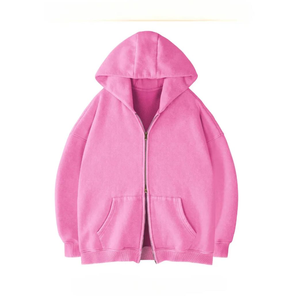 Unisex Oversized Zip Up Hoodie
