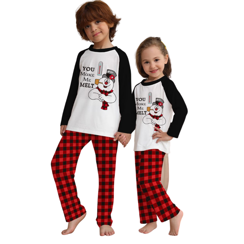 Melting Snow Print Pattern Matching Pajama Set