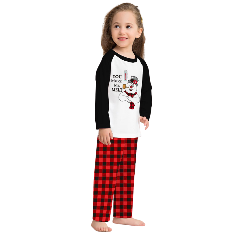 Melting Snow Print Pattern Matching Pajama Set
