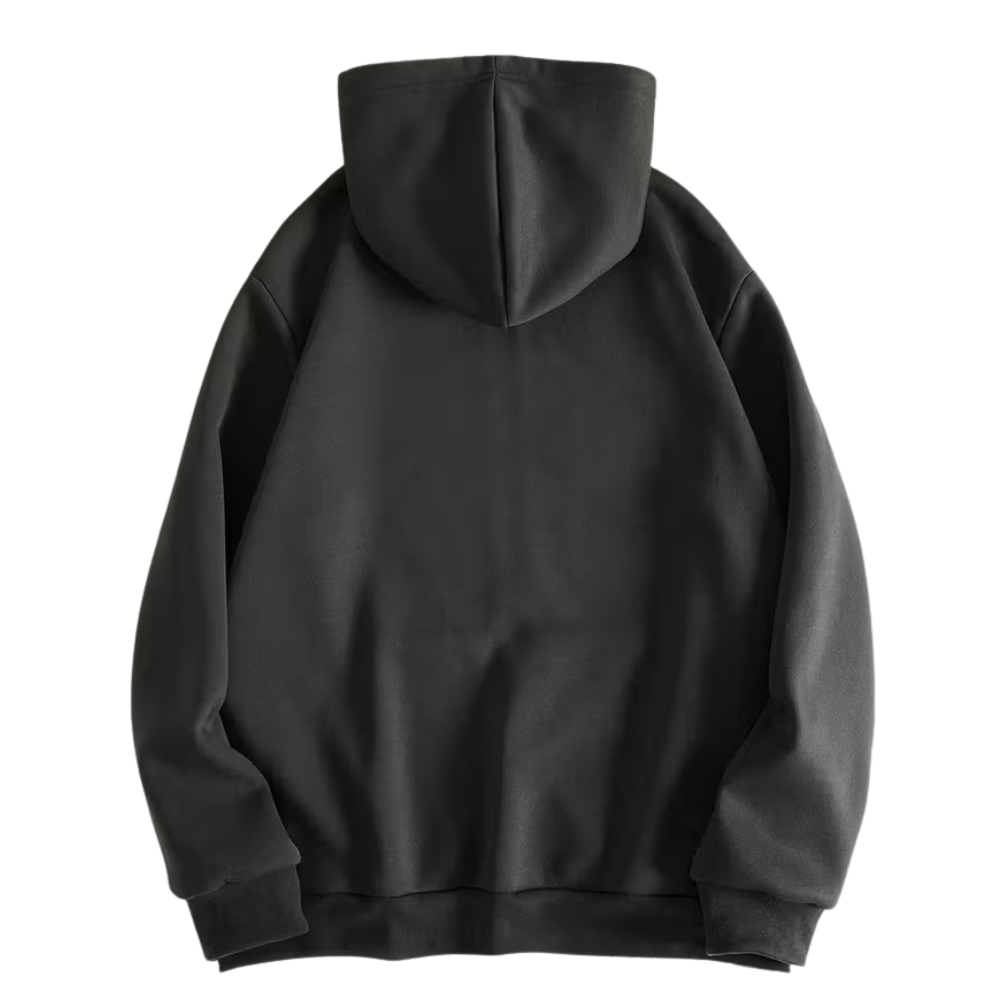 Polyester Blend Casual Zip Up Sweatshirt Hoodie With Kangaroo Pocket