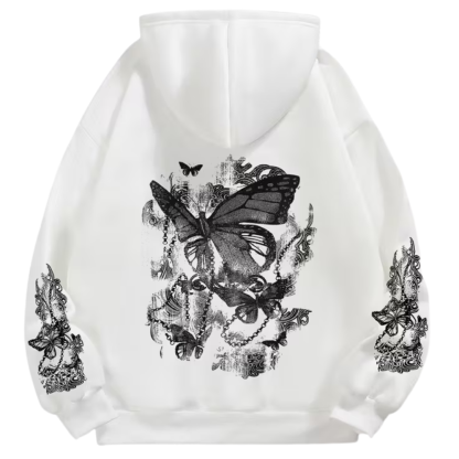 Floral Graphic Print Casual Drawstring Hoodie