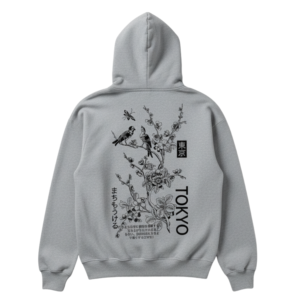 Geometric Pattern French Terry Casual Hoodie