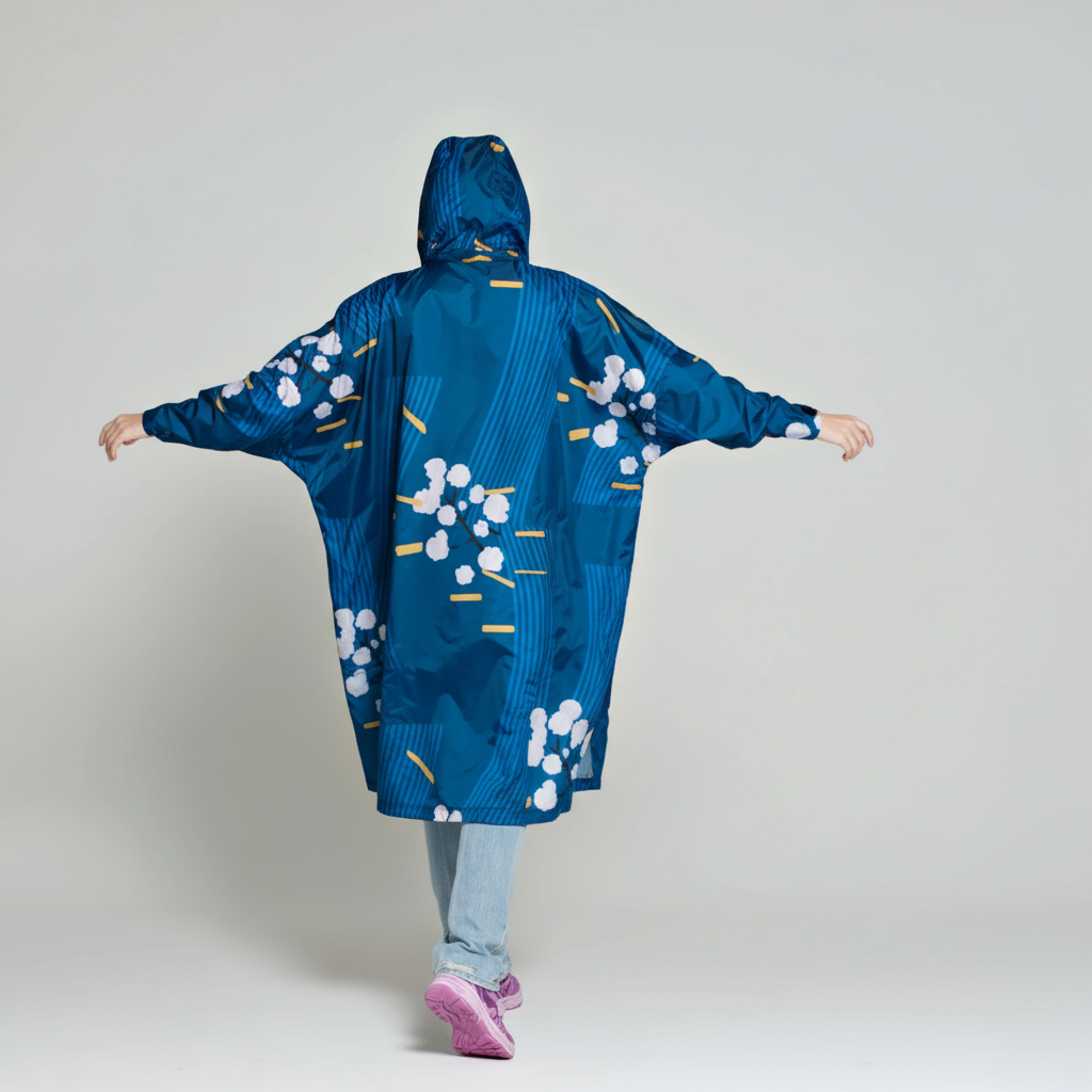 Smiles Patterned Design Rain Poncho