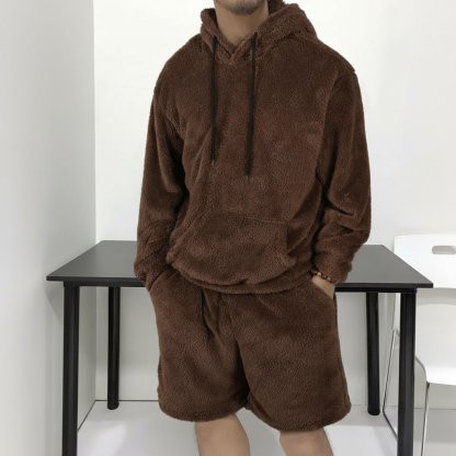 Hooded Sweatshirt And Shorts Two Piece Set