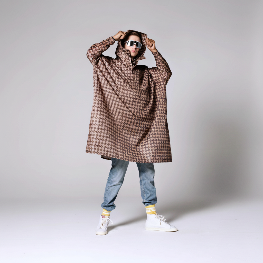 Smiles Patterned Design Rain Poncho
