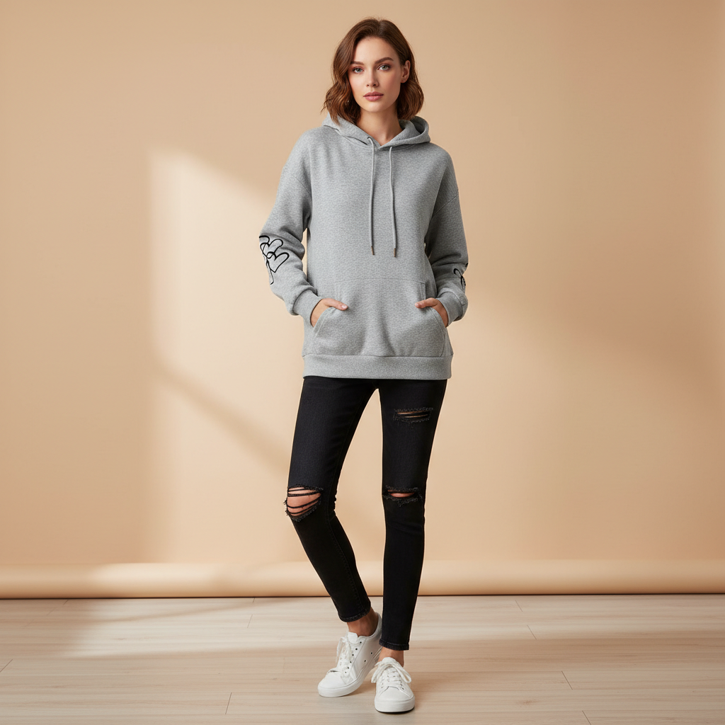 Casual Plus Size Cow Print Hooded Pullover Sweatshirt