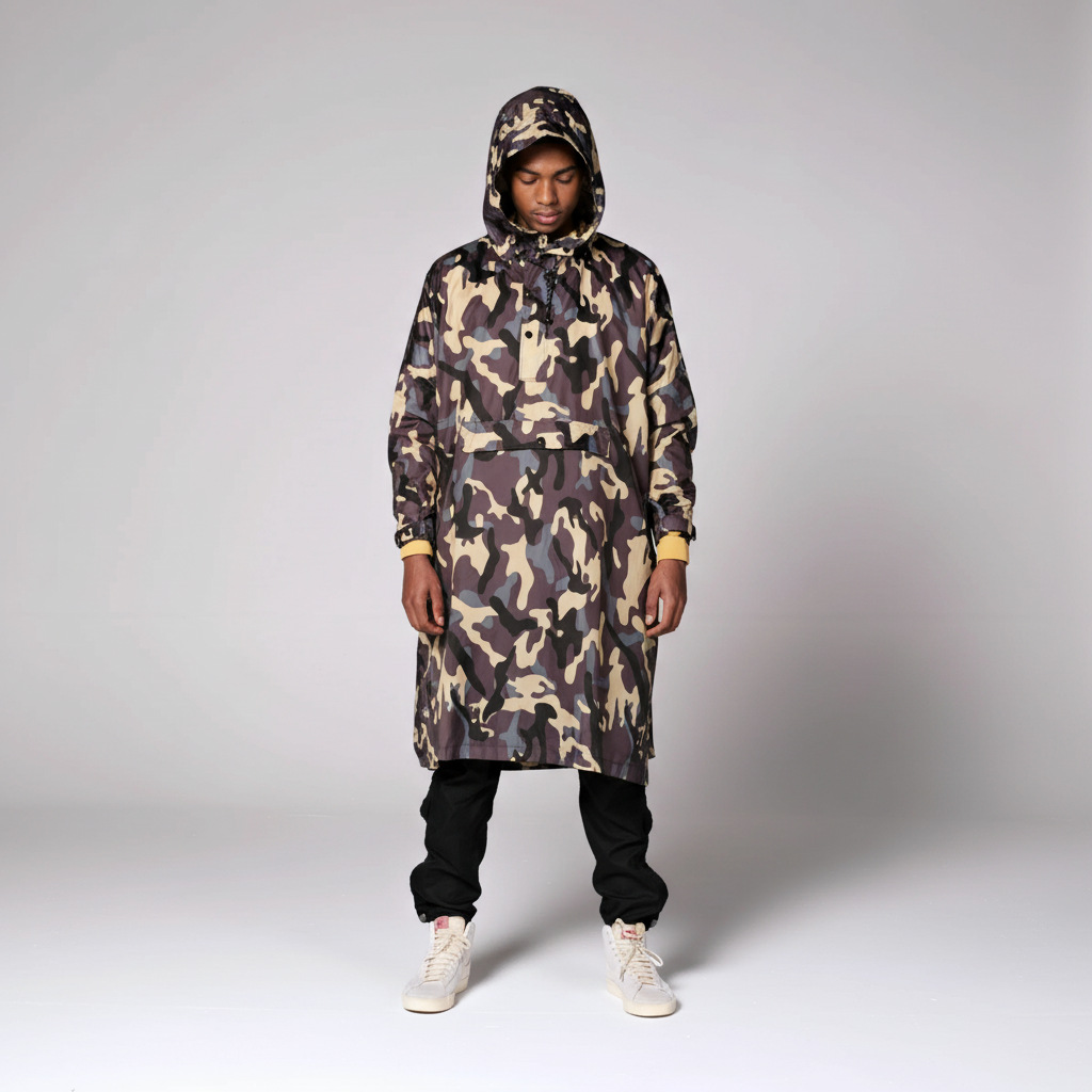 Smiles Patterned Design Rain Poncho