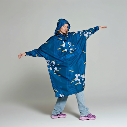 Smiles Patterned Design Rain Poncho