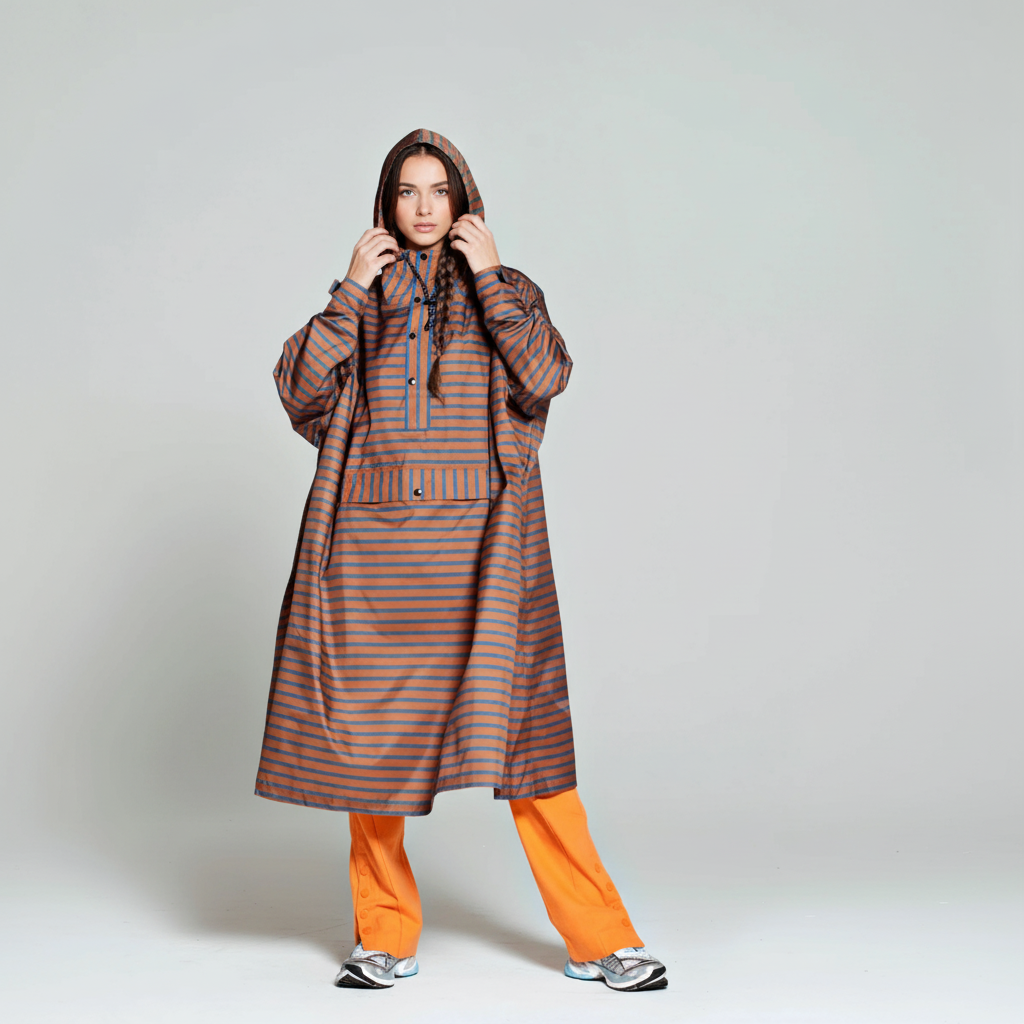 Smiles Patterned Design Rain Poncho