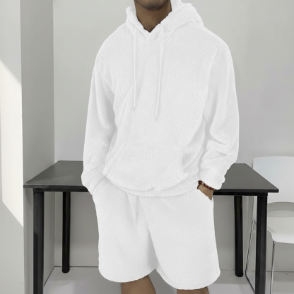 Hooded Sweatshirt And Shorts Two Piece Set