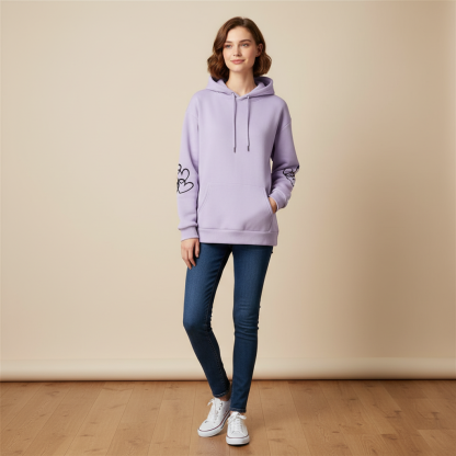 Casual Plus Size Cow Print Hooded Pullover Sweatshirt