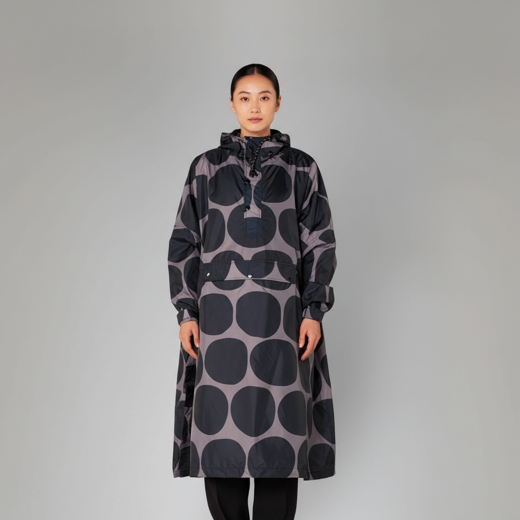 Smiles Patterned Design Rain Poncho