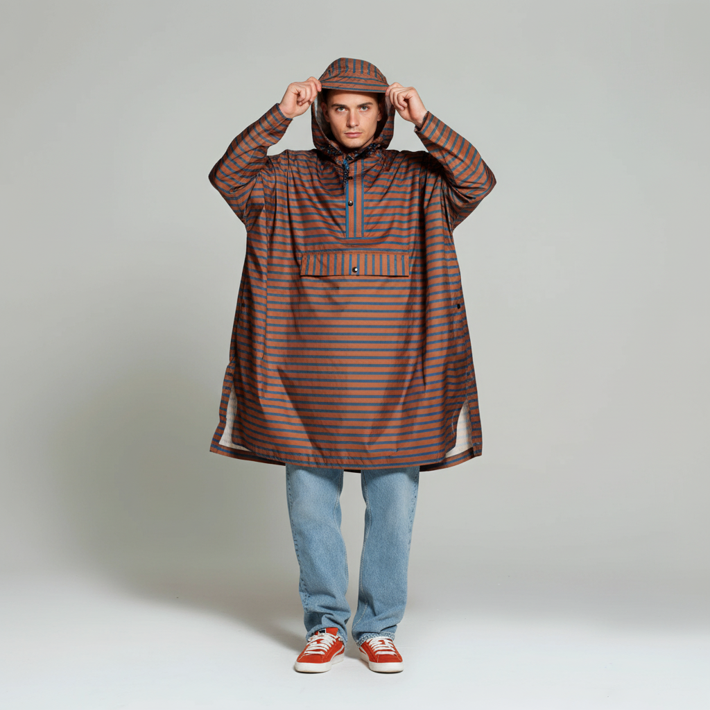 Smiles Patterned Design Rain Poncho