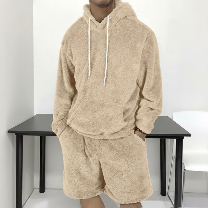 Hooded Sweatshirt And Shorts Two Piece Set