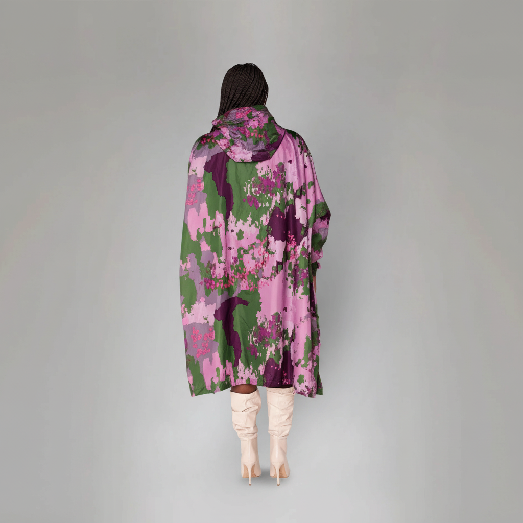 Smiles Patterned Design Rain Poncho