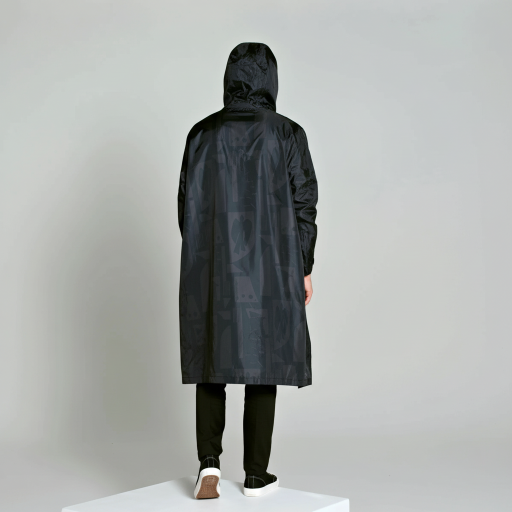 Smiles Patterned Design Rain Poncho