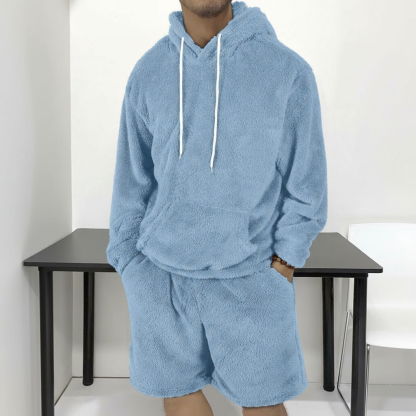 Hooded Sweatshirt And Shorts Two Piece Set