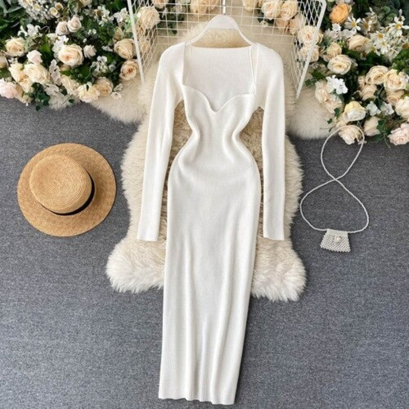 Vintage Elegant Low Neck Dress For Women-Soco Hoodie