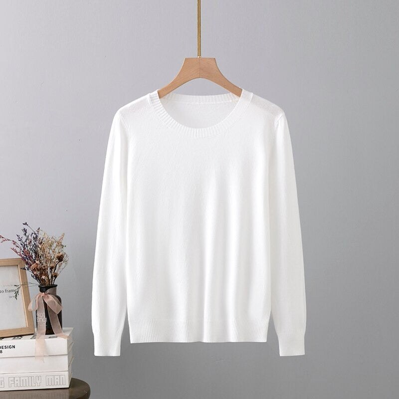Warm Base Cashmere O-Neck Long-Sleeved Pullover-Soco Hoodie