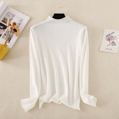 Mock Neck Basic Solid Pullover For Women-Soco Hoodie