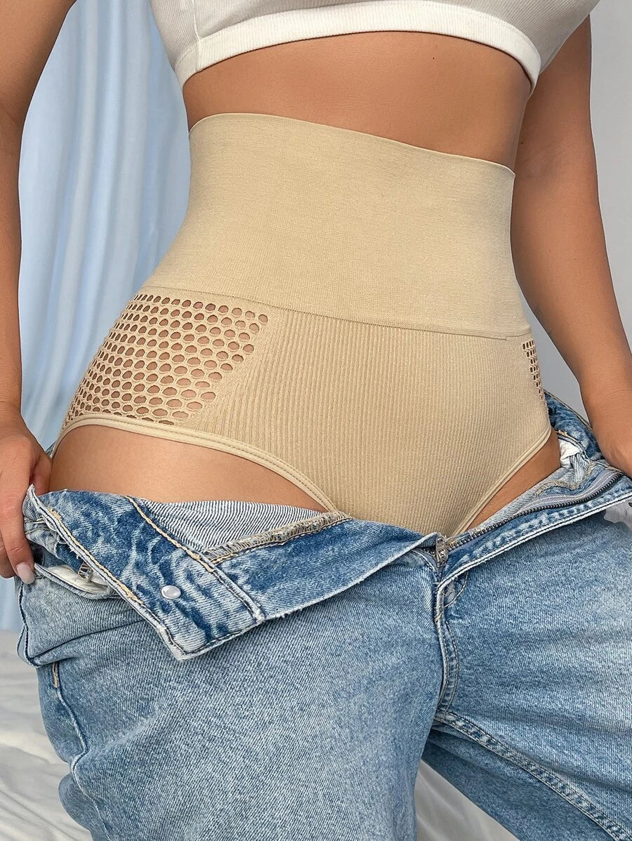 Wide Waistband Hollow Out Shapewear Panty-Soco Hoodie