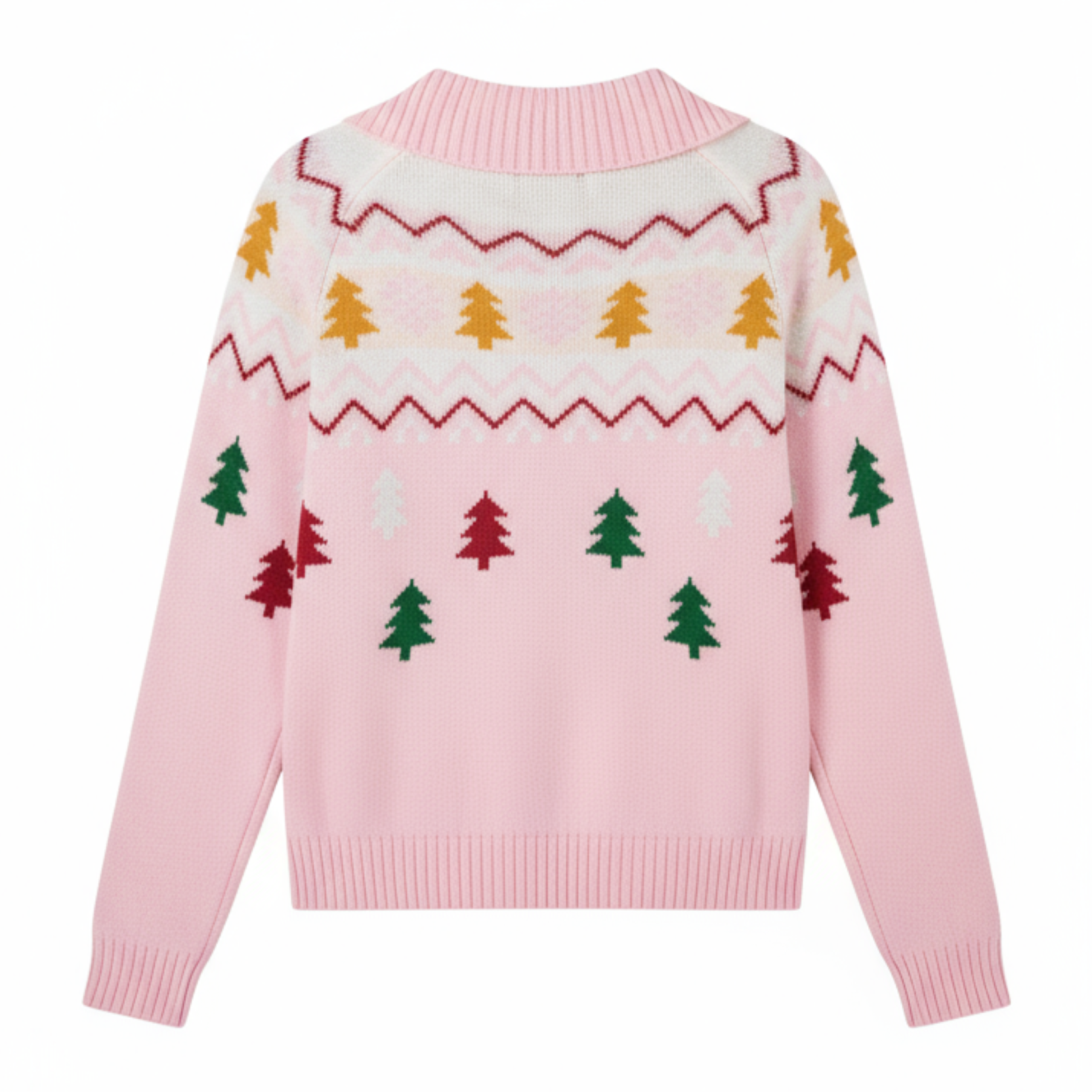 Women Zipper Knitted Christmas Ugly Sweater