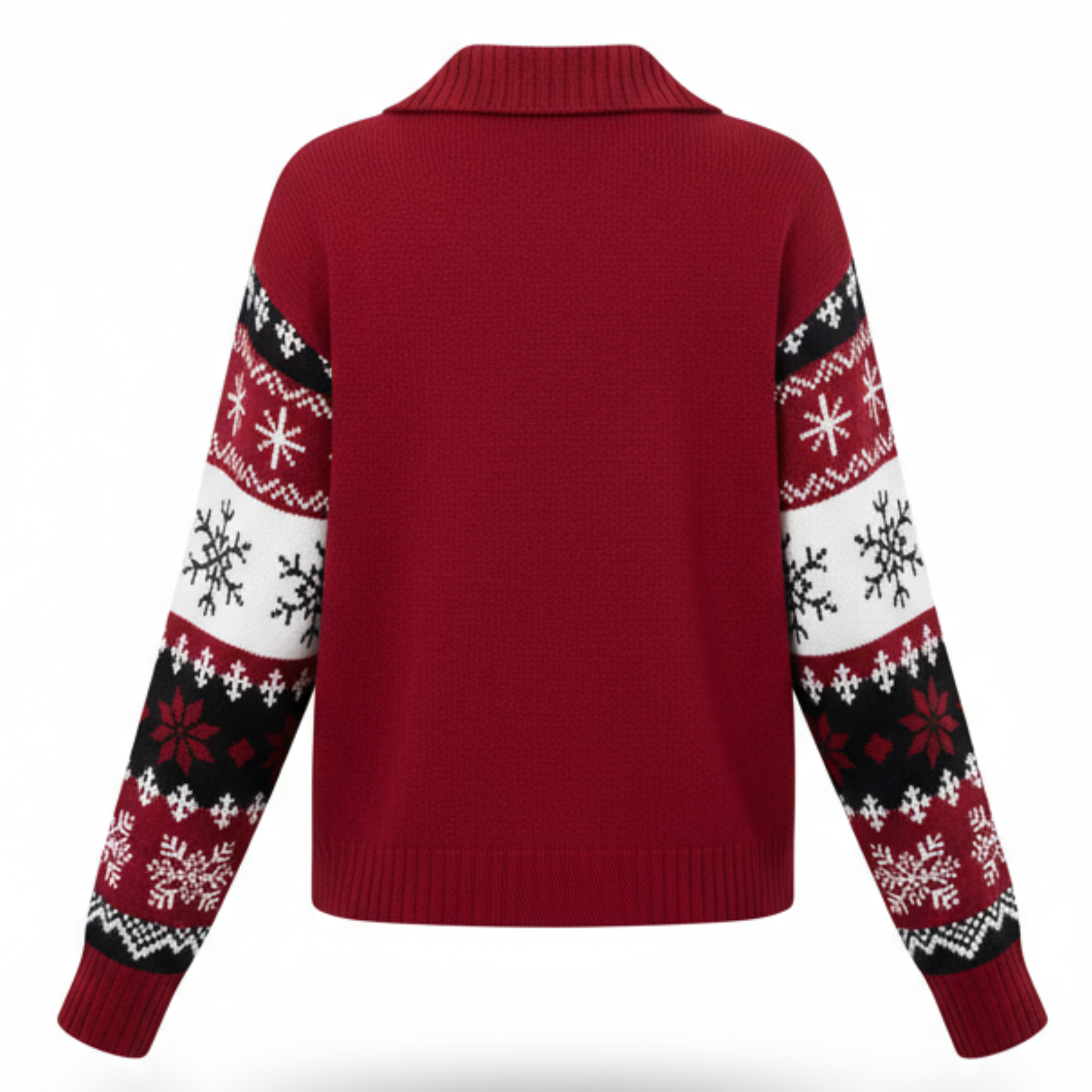 Women Zipper Knitted Christmas Ugly Sweater