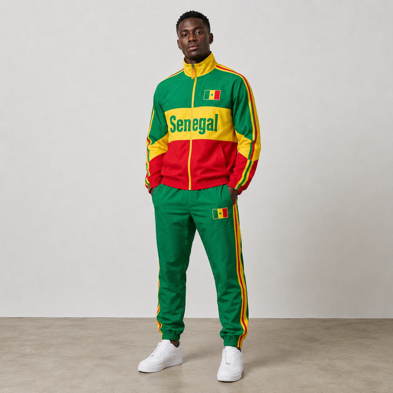 World Cup 2026 Themed Senegal Football Fan Sweatshirt And Jogger Set