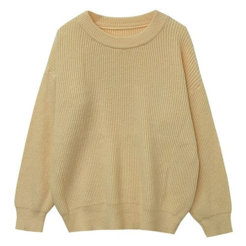 Cashmere Knitted Solid Long-Sleeved Loose Pullover For Women-Soco Hoodie
